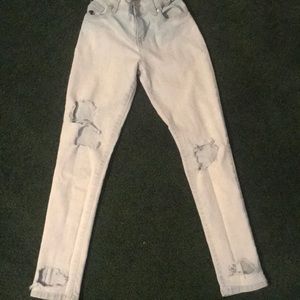 Homemade ripped jeans